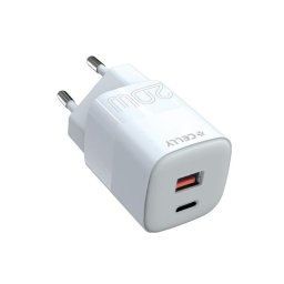 Cargador Celly TC2USBUSBC20EVO USB-C 20W GaN Blanco