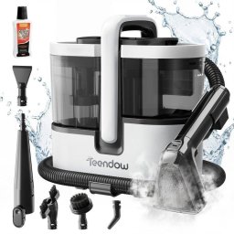 Aspirador de Tapicerías Teendow 1800W 16KPa Vapor 100°C Agua Caliente 60°C Blanco