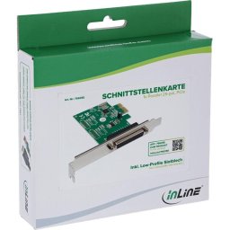 Tarjeta PCIe InLine 76625E paralelo DB25 perfil bajo bidireccional