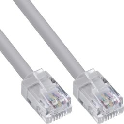 Cable telefónico InLine 18742 RJ-12 2 metros gris