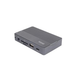 Caja PC TooQ TQE-2242G M.2 Aluminio Gris con HUB USB-C 10 en 1
