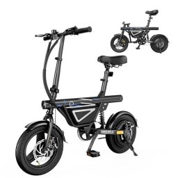 Bicicleta eléctrica iScooter EB1S 500 W plegable, batería 36 V 12 Ah, 14