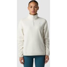 The North Face Forro polar con cremallera de 1-4 para mujer Glacier . (L) Blanco
