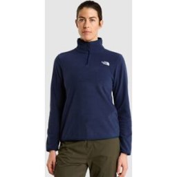 The North Face Forro polar con cremallera de 1-4 para mujer Glacier . (L) Azul
