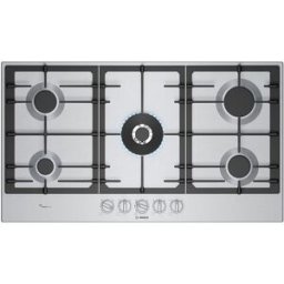 Bosch Placa de gas Serie 6, 90 cm de ancho, FlameSelect, GasStop, PCR9A5I90. Blanco