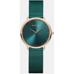 Bering Reloj de mujer Ultaslim 15729-868 de malla de acero. Verde