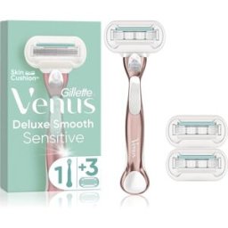 Venus Deluxe Smooth Sensitive Maquinilla De Afeitar + Láminas De Recambio Rosegold 3 Ud
