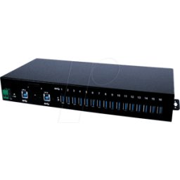 EXSYS EX1116HMVS - 16 puertos USB 3,0 metal HUB (carril DIN)