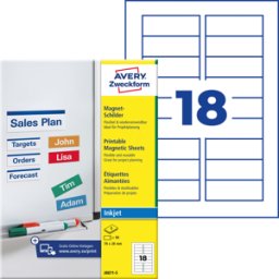 AVERY ZWECKFORM AVZ J8871-5 - Señales magnéticas, 78 x 28 mm, inyección de tinta