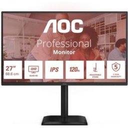Monitor Profesional AOC Q27E4U 27"/ QHD/ Multimedia/ Regulable en altura/ Negro