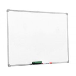 Pizarra blanca q-connect melamina marco de aluminio 120x90 cm