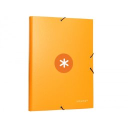 Carpeta antartik gomas tres solapas carton forrado a4 color mostaza