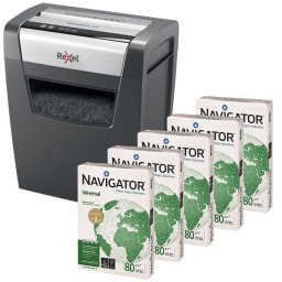 Rexel Momentum X410 Destructora de Papel Corte Confeti + Navigator Universal 2500 Folios 5x500 A4