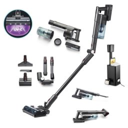 Aspiradora sin bolsa Clean Air Optima Purifloor Vertica Dock 420W 50 min UV-C HEPA 3,8 L Negro Gris
