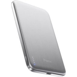 Power Bank inalámbrica Prestigio aluminio titanio plata