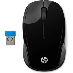 Ratón HP 200 inalámbrico 1000 DPI ambidiestro negro con receptor USB