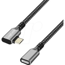 LOGILINK CUA0110 - Cable USB 3.1, conector de 90° tipo C > conector hembra, 0,5 m