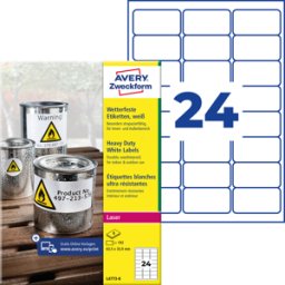 AVERY ZWECKFORM AVZ L4773-8 - Etiquetas para láminas, resistentes al agua, 63,5 x 33,9