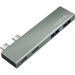LOGILINK UA0399 - Adaptador 2x conector USB-C > 2x conector USB-C (PD), 2x USB-a,