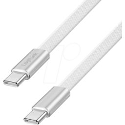 LOGILINK CU0445 - Cable de sincronización y carga, USB-C -> C, 1,0 m, cinta blanca