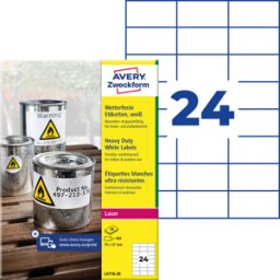 AVERY ZWECKFORM AVZ L4718-20 - Etiquetas para láminas, resistentes al agua, 70 x 37 mm,