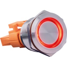 JOY-IT BUTTON 22B-L-RD - Palpador de acero, enclavado, R25, 7 a, rojo