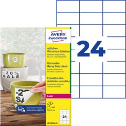 AVERY ZWECKFORM AVZ L4718REV-20 - Etiquetas para láminas, resistentes al agua, cuadradas, 7