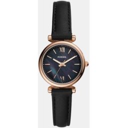 Fossil Reloj de mujer carlie mini con correa ajustable. Negro