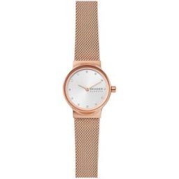 skagen Reloj de mujer freja lille de malla de acero. Rosa