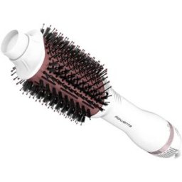 Rowenta Cepillo Secador Voluminizador CF6135 emisor de iones, reduce el encrespamiento, cerdas naturales, 3 ajustes de velocidad. Blanco