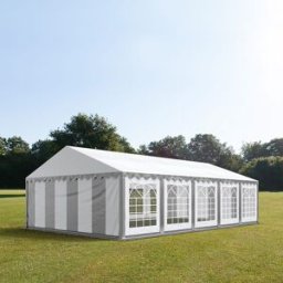 TOOLPORT 5x10 m Carpa para fiestas, PVC 700, gris-blanco - (6173)
