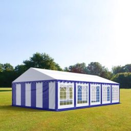 TOOLPORT 5x10 m Carpa para fiestas, PVC 700, azul-blanco - (6168)