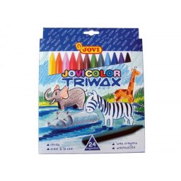 Lapices cera jovicolor triangular triwax 24 unidades colores surtidos