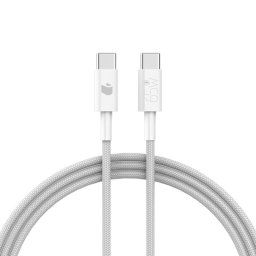 PcCom Essential Cable USB-C a USB-C 65W Carga Rápida Nylon Trenzado 1m Blanco