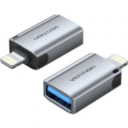 Adaptador OTG Vention CUCH0 USB-A Hembra a Lightning Macho Azul Aluminio