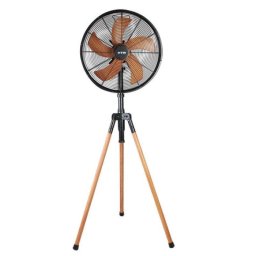 Ventilador de Pie HTW VP-50FD 50W 6 Velocidades Oscilante Altura Regulable Negro Madera