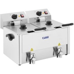 Royal Catering Freidora eléctrica - 2 x 13 litros - termostato EGO 10010153