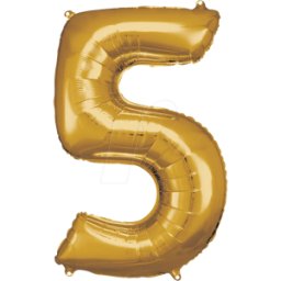 AMSC BALLON 5 GO - AMSCAN foil globo número 5 oro