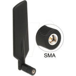 DELOCK 12408 - Antena, 4G, WLAN, banda doble, conector SMA, articulación