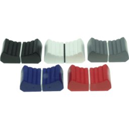 ALPS KNOPF 8X1,2WS - Pomo de la deslizadera, acanalado en cuero 1, blanco