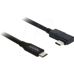 DELOCK 81711 - Cable USB 40 Gbps coaxial acodado a la izquierda / la derecha US