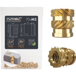 RUTHEX RX-M2X4 - Impresión 3D, inserciones de rosca, M2x4, 70 piezas