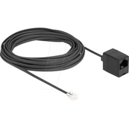 DELOCK 88096 - Cable telefónico RJ11 macho a RJ45 hembra negro 10 m