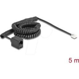 DELOCK 90114 - Cable telefónico / espiral, clavija RJ11 / toma RJ45, 5 m