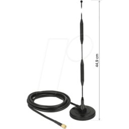 DELOCK 12425 - Antena GSM con base magnética, 4G, 5dBi, 3 m