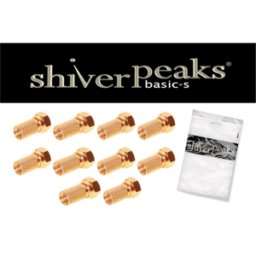 SHIVERPEAKS SHVP 85010-10AG - F-plug 7,2, chapado en oro, con tuerca grande, 10 piezas