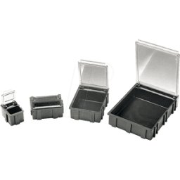 WARMBIER ESD BOX 4 SW - Caja plegable ESD SMD 68 x 15 x 57 mm, tapa transparente