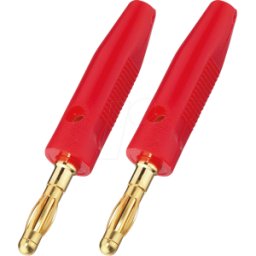 MONACOR MON BP-30G/RT - Par de tapones de plátano LS, 4 mm, rojo