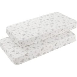 Cambrass Pack 2 sábanas bajeras para cuna (60x120x17 cm) Luxury. Blanco roto niño