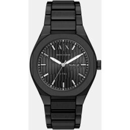 Giorgio Armani Reloj de hombre de de acero inoxidable con tres agujas. Negro